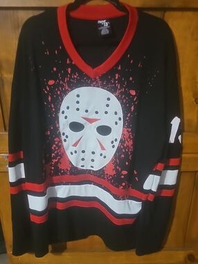 Friday the 13th Hockey Jersey Style Pullover - Black & Red